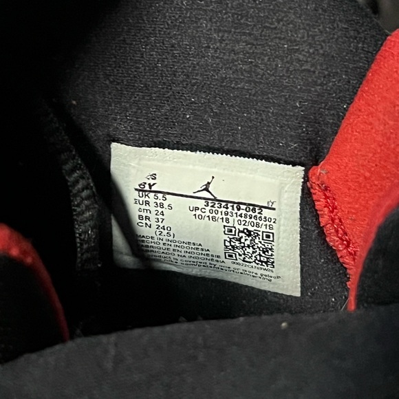 Jordan 6 Rings ‘Black Varsity Red’ Woman’s size UK 5.5/US 7.5 - Picture 4 of 5
